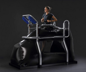 Patient using the AlterG Anti-Gravity Treadmill.